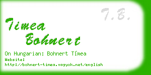 timea bohnert business card